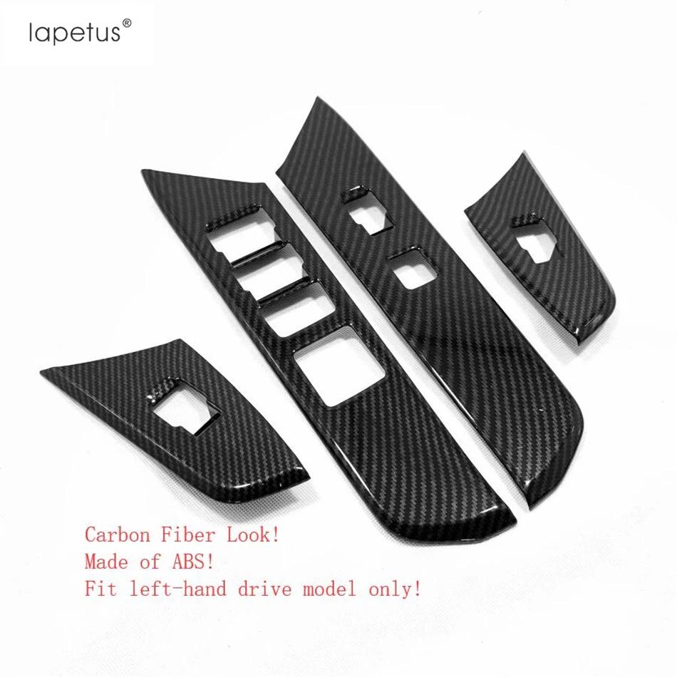 Аксессуары Lapetus подходят для Lexus UX 200 250H ABS Внутренняя дверь подлокотник окно Лифт кнопка Крышка отделка матовая углеродное волокно вид