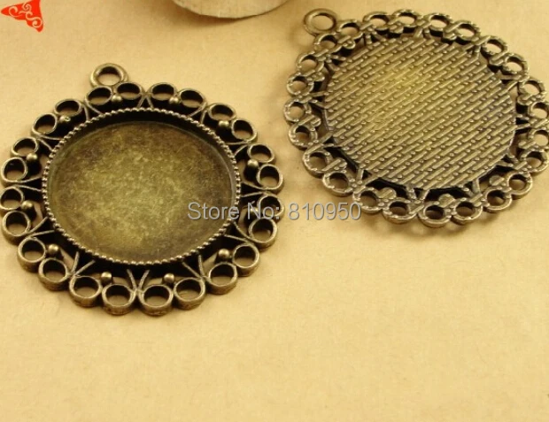 

Hot Selling 20pcs Inner size:25mm Metal/Alloy Antique Bronze Vintage Cameo Pendant DIY Jewelry Base Setting Accessory