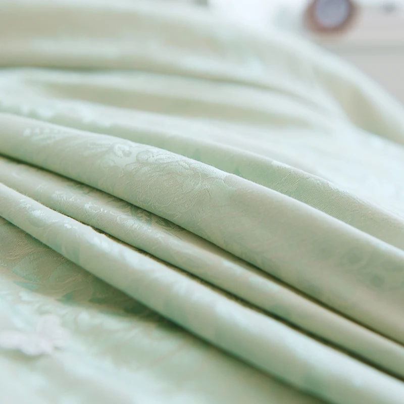 2019 White green princess style 100% Cotton lace jacquard luxury wedding Bedding Set Duvet Cover Bed Linen skirt Pillowcases | Дом и сад
