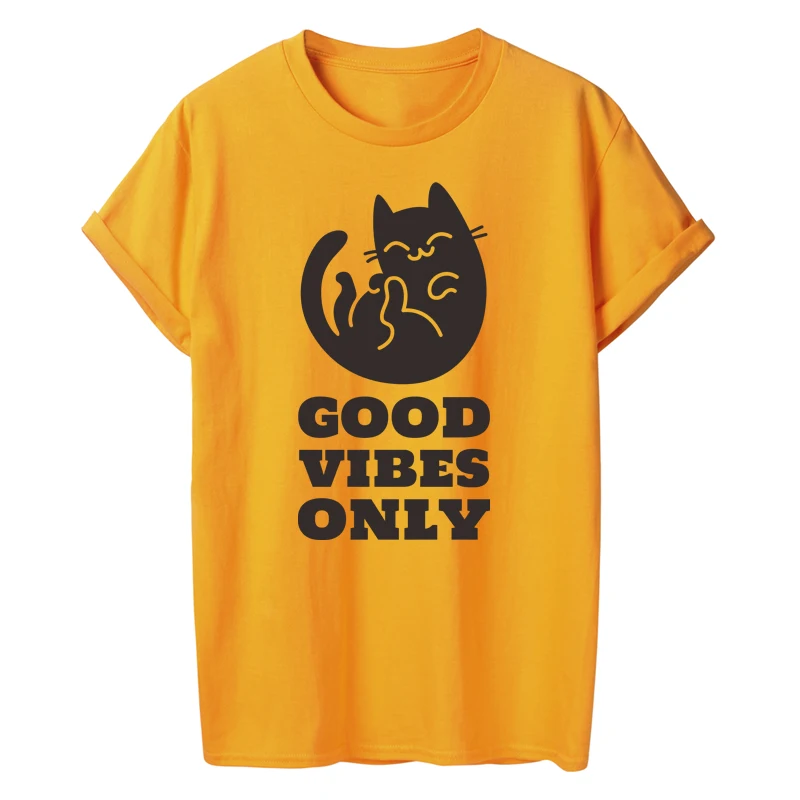 Женская футболка с надписью ONSEME Good Vibes Only летняя хлопковая коротким рукавом