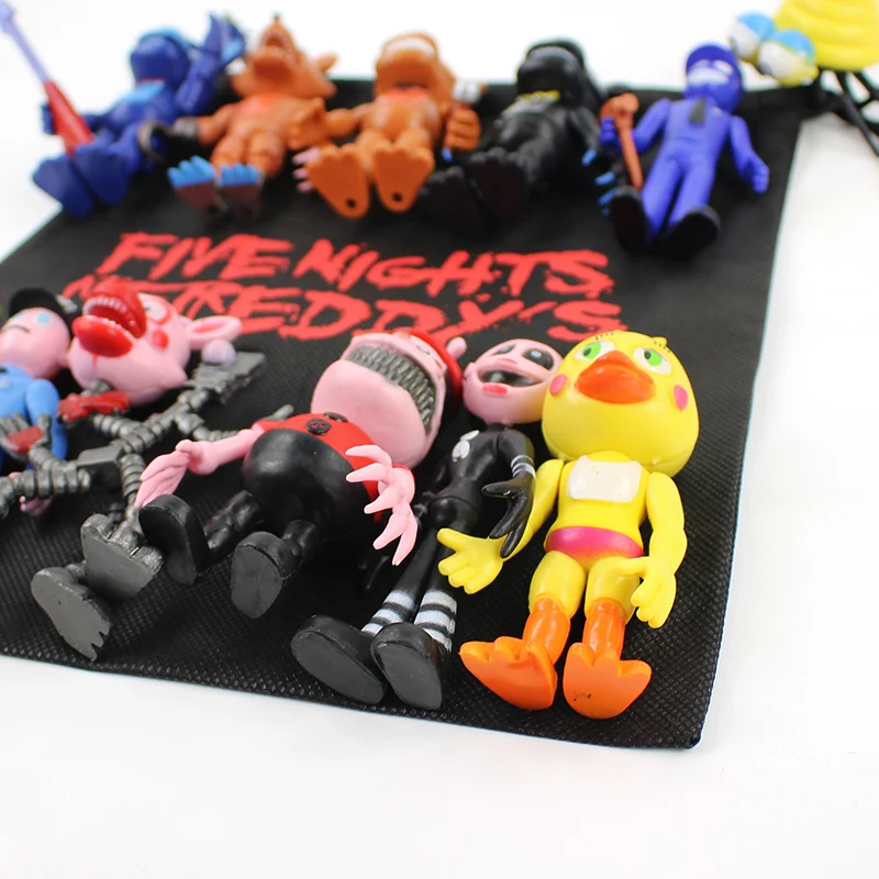 13 шт./лот 9 см FNAF ПВХ Фигурки с подарочной сумкой пять ночей у Фредди Fazbear Фокси куклы игрушки brinqudoes детские подарки