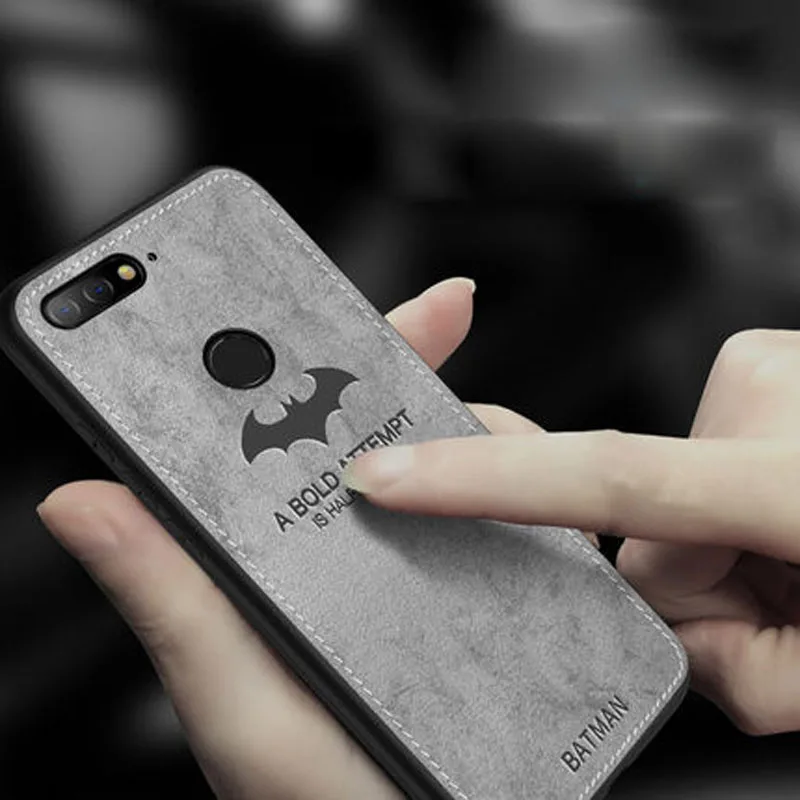 For Huawei Y9 2018 case cover Enjoy 8 Plus back silicone edge deer pattern fabric shockproof for capa |