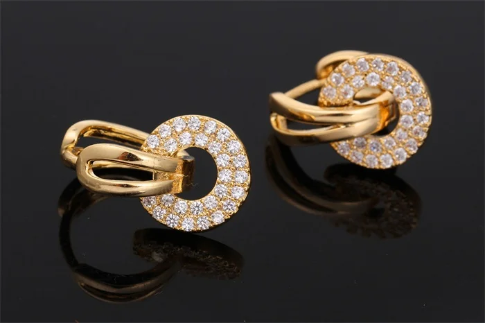 Серьги кольца с фианитами золотистого цвета|earring organization|earring wireearring necklace |