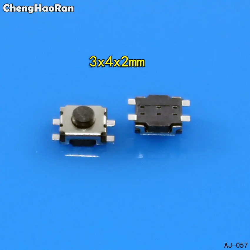 

ChengHaoRan 10-100PCS/LOT 3*4*2 mm SMD Switch 4 Pin Touch Micro Switch Tact Push Button Switches 3x4x2H Mini Buttons