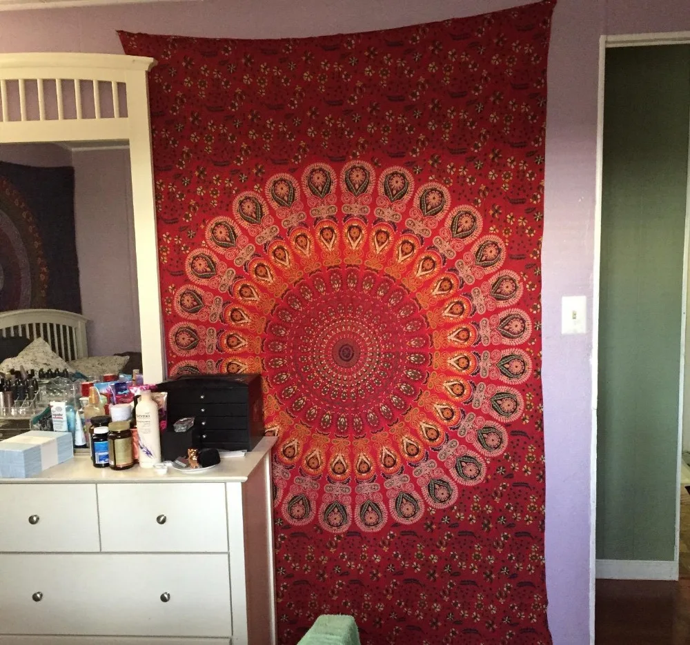 Индийский гобелен с мандалой 7 видов настенный декор для дома в стиле бохо хиппи