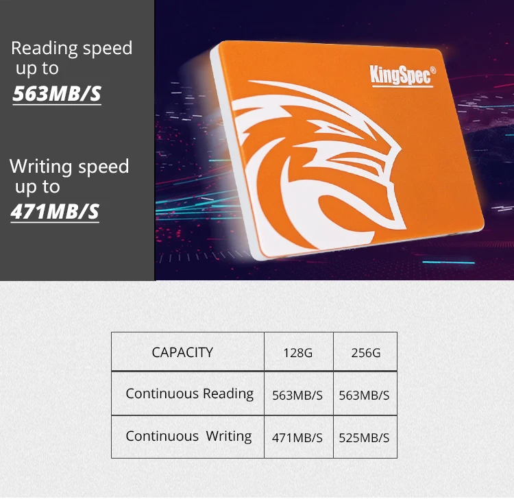 KingSpec SSD 2,5 дюймов SATAIII 128 ГБ твердотельный жесткий диск HD SSD 256 ГБ внутренний жесткий диск HDD для настольных компьютеров ноутбук ПК