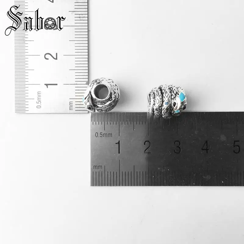 Тибетский серебряный зеленый синий Змеиный бисер панк DIY Карма этнические