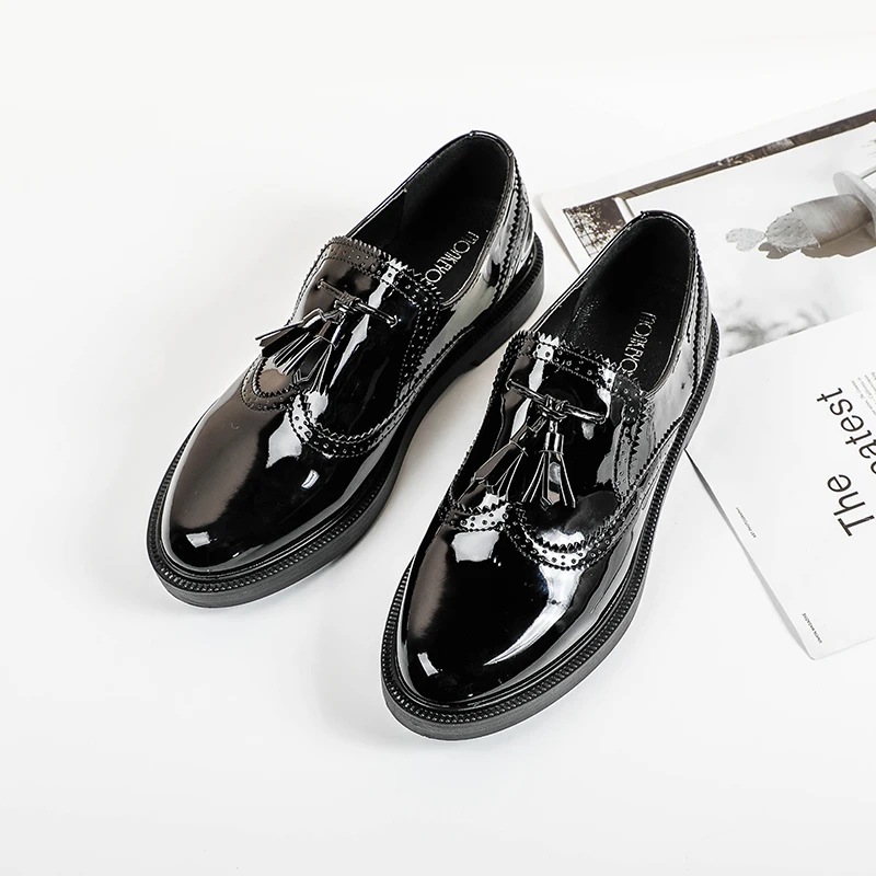 Scarpe Donna Сезон весна осень Женская обувь на шнуровке с острым носком Слипоны Обувь
