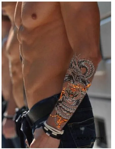 2 шт. 2014 хит продаж большие тату наклейки с драконом мужские на запястье груди