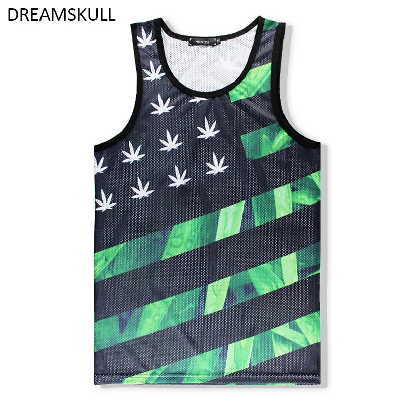 Летняя Пляжная майка топ без рукавов блузки Мужская быстросохнущая Свободная