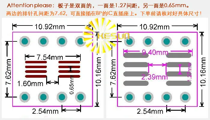 40 шт. позолоченный SO8 MSOP8 SOIC8 TSSOP8 SOP8 адаптер с поворотом DIP8 IC пластина PCB без