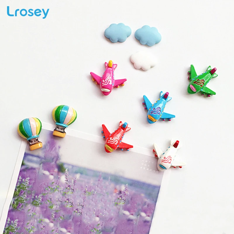 

Cute decorative stickers cloud plane balloon love kitchen Fridge Magnets resin Fairy garden Family children's room decorations