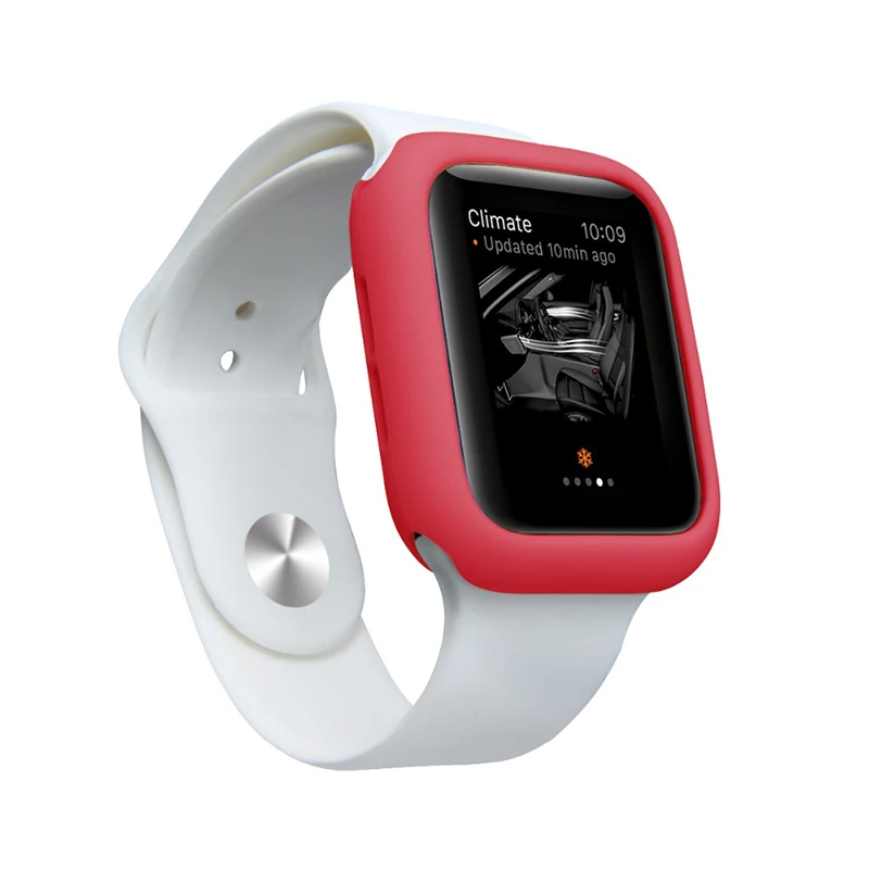 Мягкий чехол из силикона и ТПУ для Apple Watch Band 44 мм 40 мм 42 мм 38 мм цветной яркий защитный чехол для iwatch 4 3 2 1 аксессуар