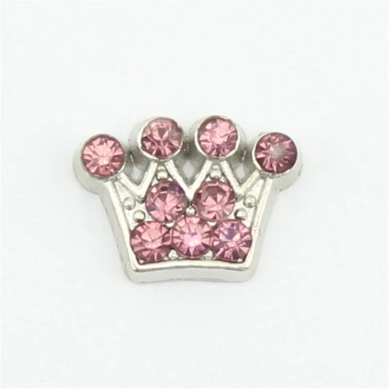 Модная новинка сиреневый кристалл Корона плавающие амулеты для стеклянных