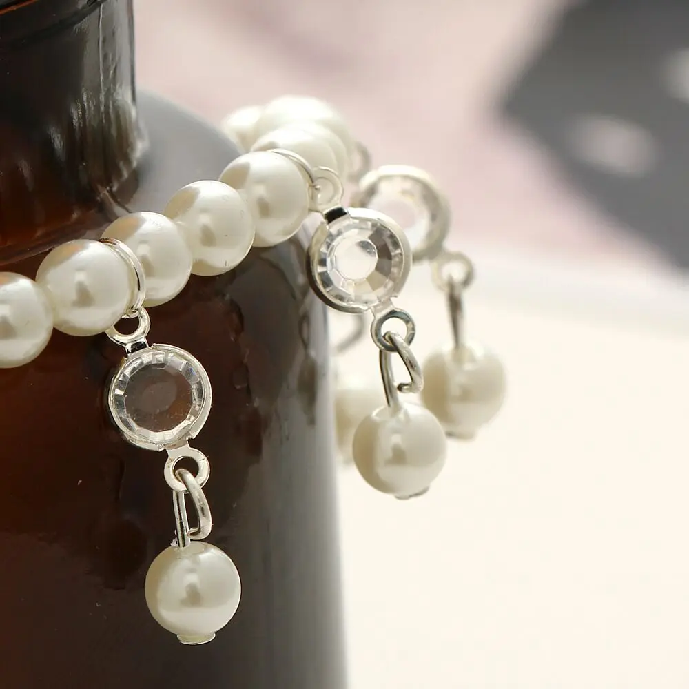 

8SEASONS Fashion Women Bracelet Imitation Pearl Pendant Crystal Rhinestone Multilayer Wedding Beach Foot Chain Jewelry,1 PC