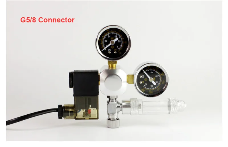 Аквариум CO2 регулятор W21.8 G5/8 220 V электромагнитный клапан проверить аквариумный клапан регулятор для аквариума инструмент CO2 Управление