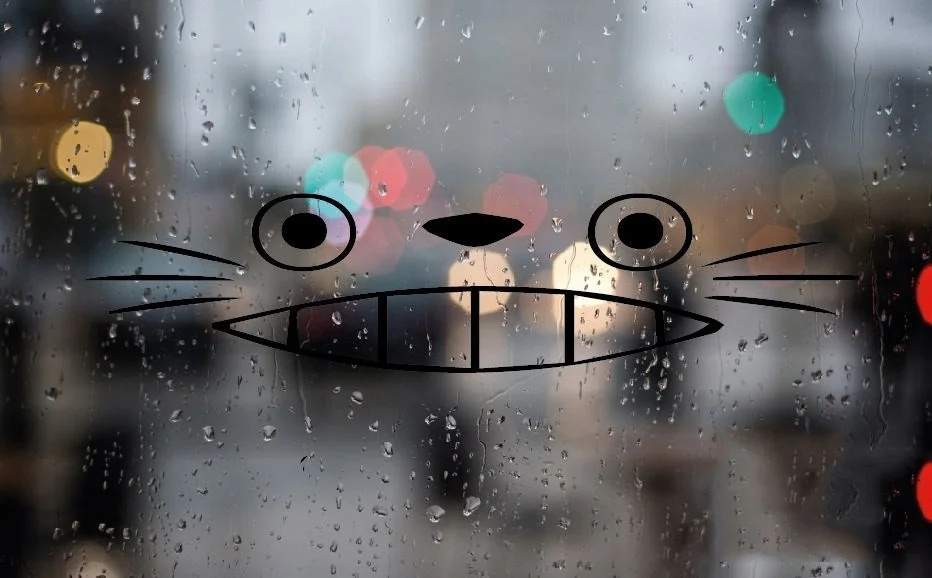 Totoro Мой сосед Тоторо милый аниме окно виниловая наклейка счастливое лицо 15