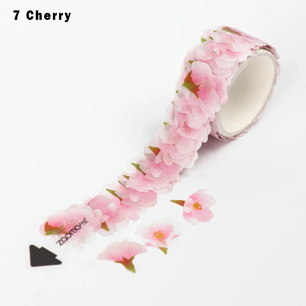 cherry 10 узоров, лепестки цветов, бумажная лента, 10 видов стилей, маскирующая лента, Ароматизированная лента Сакура, скрапбукинг, дневник, бумажные декоративные наклейки - Цвет: cherry