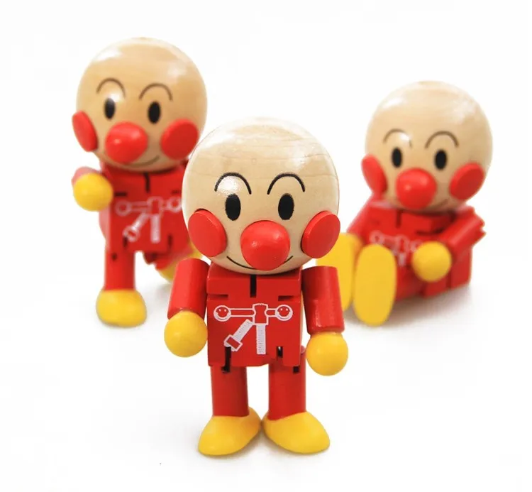 Детские деревянные детские игрушки из мультиков аниме мини Anpanman кукла