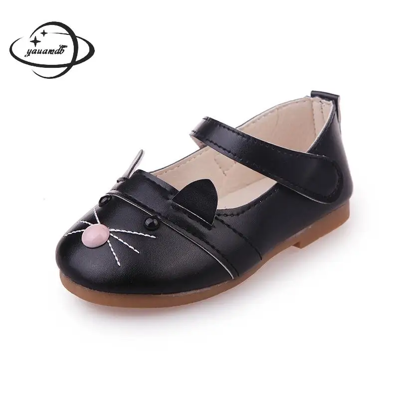 YAUAMDB kids leather shoes 2018 spring autumn girls animal patterns toddler fashion children single ly21 |