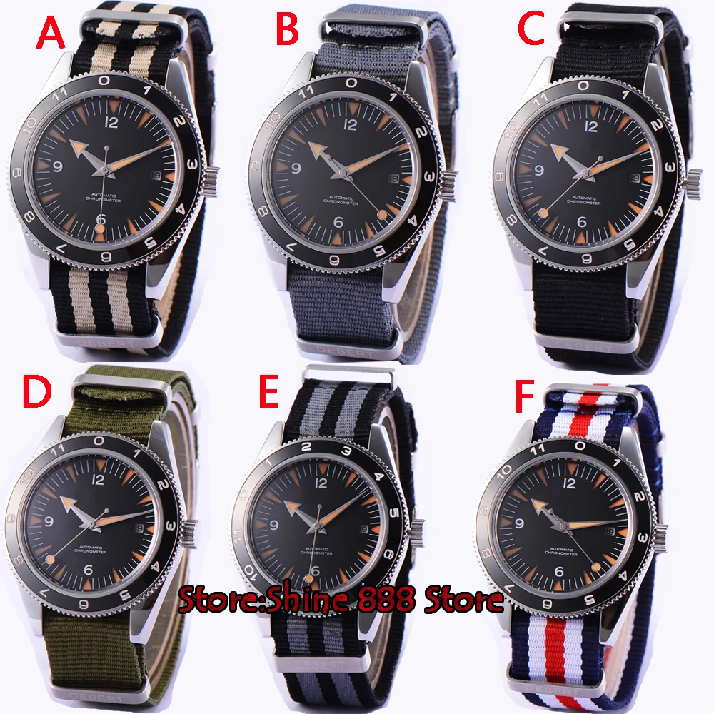 41 мм debel черный стерильный циферблат светящийся керамический ободок miyota