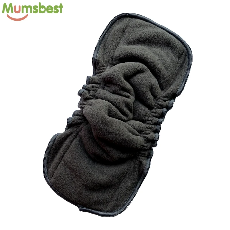 [Mumsbest] Wholesale 5PCS Reusable Charcoal Insert Bamboo Fiber Baby Cloth Diaper Washable Hemp Cotton Nappy Liners MSN Booster images - 6
