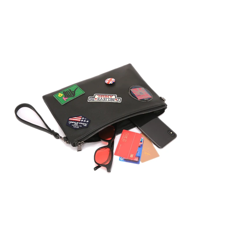 Youda оригинальный дизайн мужской клатч ультра-тонкий сплошной цвет PU материал