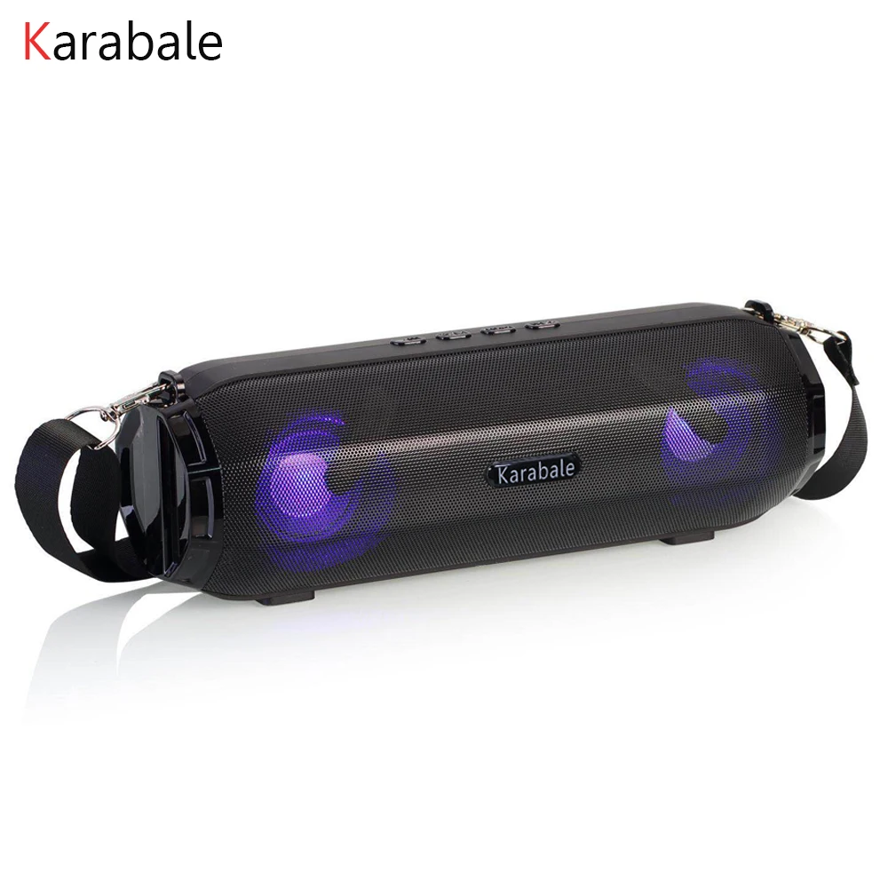 Karabale Bluetooth динамик портативный беспроводной громкоговоритель звук системы 10 Вт стерео музыка открытый динамик FM радио светодиодный световой эффект