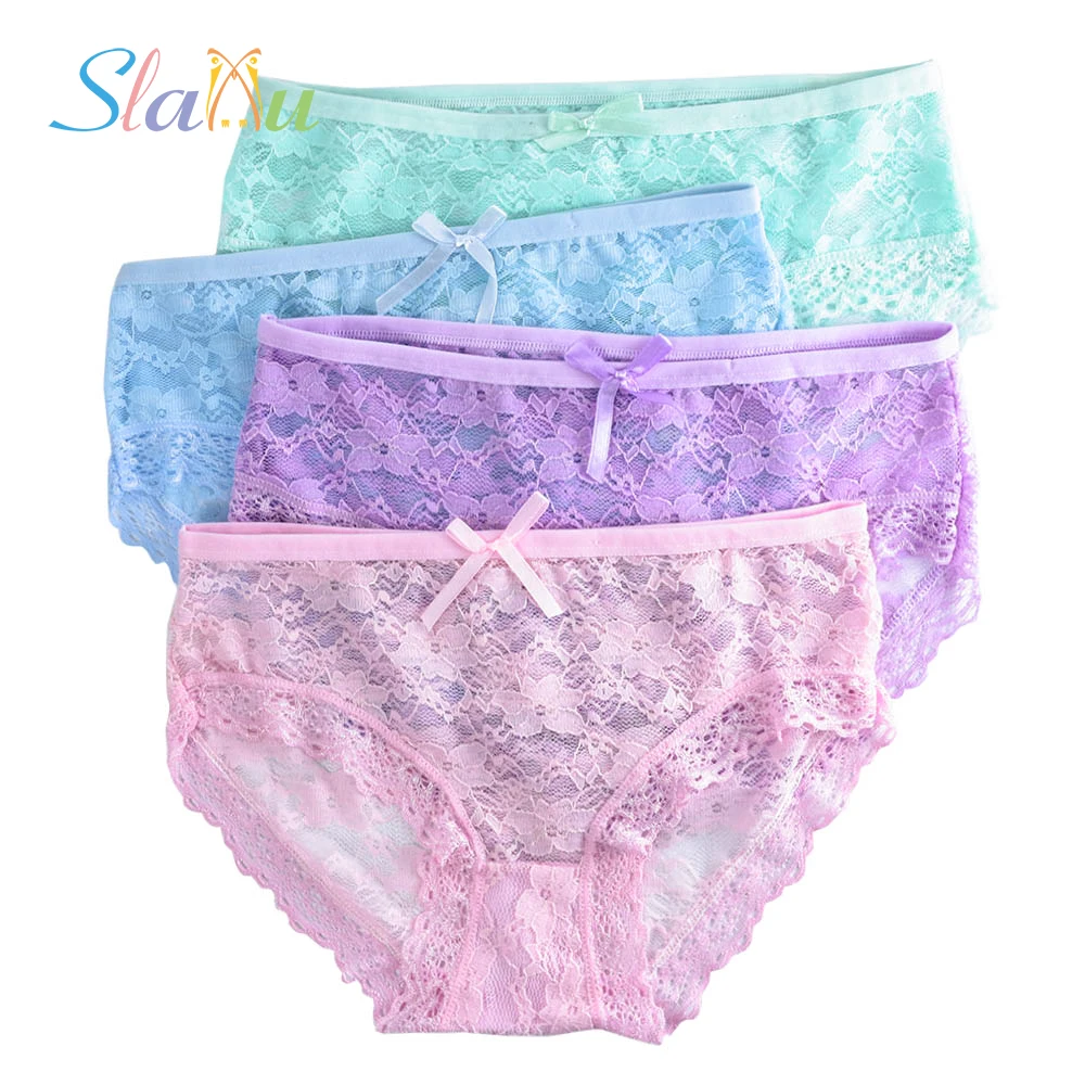 4 пакет хлопок нижнее белье для девочки до подростка малыш мягкая конфетные цвета