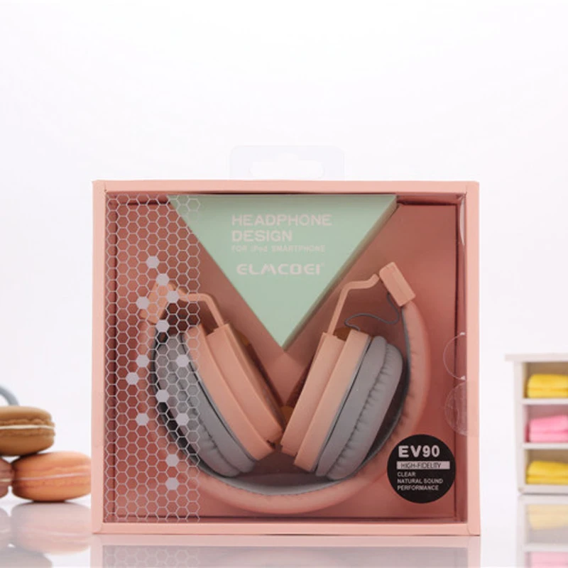 Новейшие милые наушники ярких цветов складная детская гарнитура с микрофоном