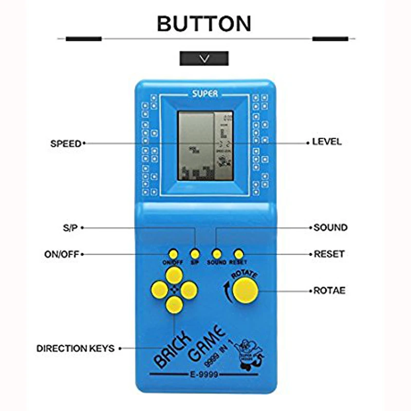 Детство классический ретро тетрис портативный игровой плеер 2 7 ''ЖК