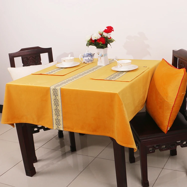 Роскошная кружевная китайская бархатная Скатерть прямоугольная квадратная Рождественская Декоративная скатерть высокого класса Водонепроницаемая скатерть