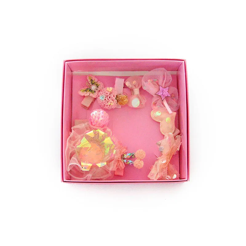 set 5 NO BOX 10 шт./компл. мультфильм Животные Детские Заколки для волос с блестками и бантом Корона детская заколка для волос, заколка детская лента для волос для девочек, женские аксессуары для волос - Цвет: set 5 NO BOX