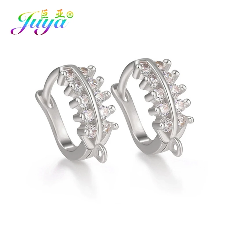 White Gold Juya, ручная работа, креативные Золотые/серебряные серьги, крючки, Застежка ручной работы, базовые серьги, застежки для женщин, модные серьги, сделай сам - Цвет: White Gold
