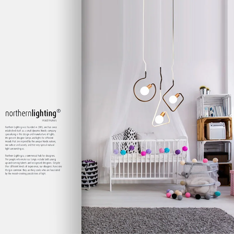 Regron Nordic Ceiling Lamp Geometric Postmodern Three Head Iron Led Light For Bar Clothing Store Home Restaurant Cafe | Лампы и