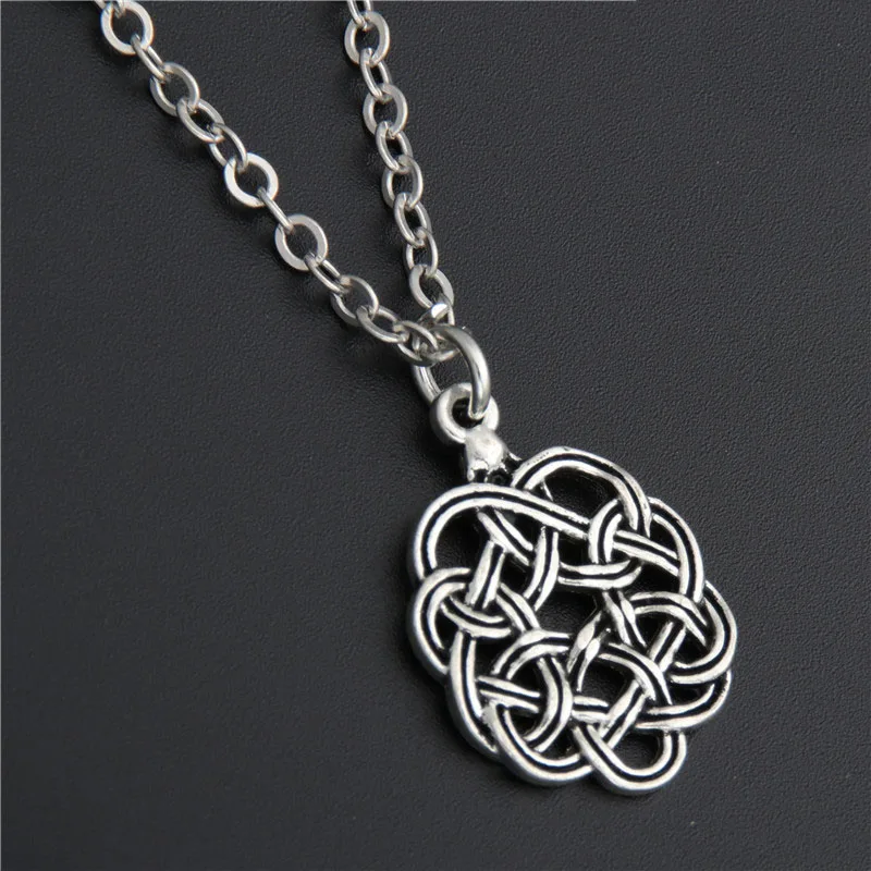 1 шт. тканые узелки Подвески Кулон серебряный цвет ирландские украшения