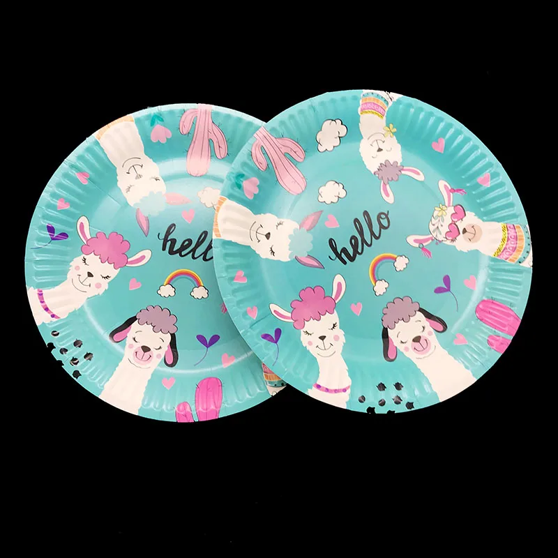 10 шт./лот Альпака тема одноразовые тарелки День Рождения украшения baby shower