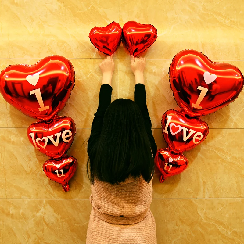 

Ynaayu String of Love Heart Foil Balloon I love you Married Aluminum Balloon For Wedding Valentine's Birthday Party Decoration