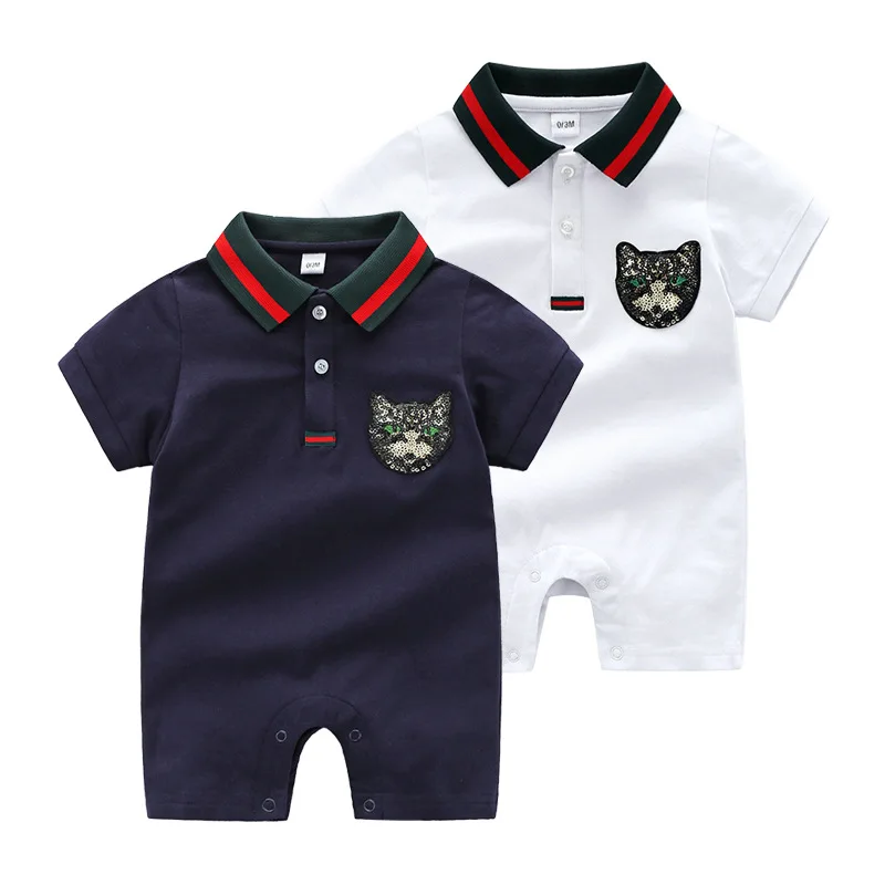 2019 GG Newborn Baby Clothes Summer Little Gentleman Rompers 0-24M Boys Cotton Jumpsuit Unisex Onesies NEXT |