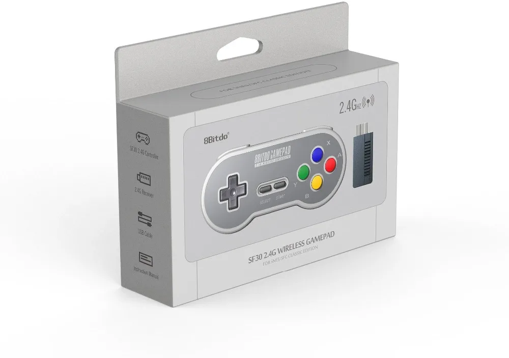8Bitdo SF30/SN30 2.4 wireless connection classic game console Gamepad USB data line mode support Windows Android etc joystick |