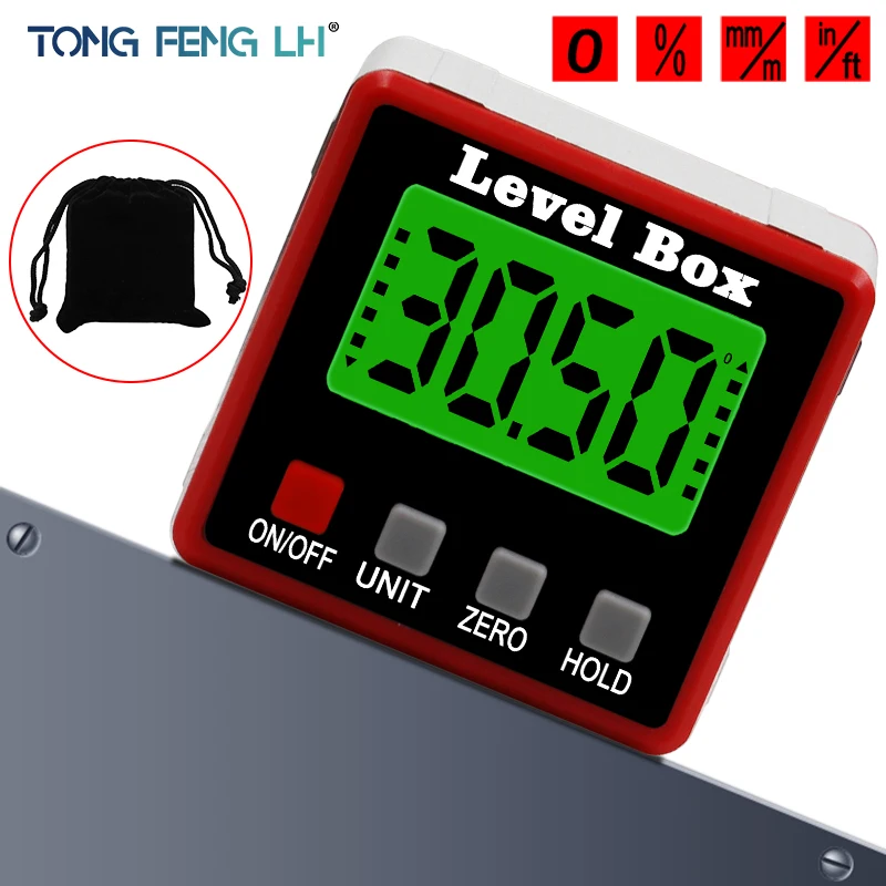 Precision Digital Protractor Inclinometer Water Proof Level Box Angle Finder Bevel With Magnet Base | Инструменты