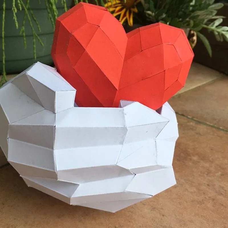 30 мин в комплекте DIY 3D руки с сердцем бумажная скульптура бумажная игрушка-головоломка обучающая бумажная Складная модель игрушки Рождественский подарок