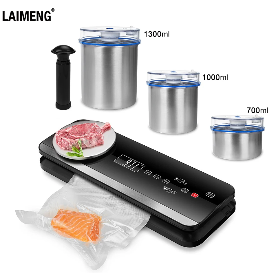 LAIMENG автоматическая вакуумная упаковочная машина для пищевых продуктов с вакуумными пакетами, вакуумная упаковочная машина, посылка для кухонного оборудования S221