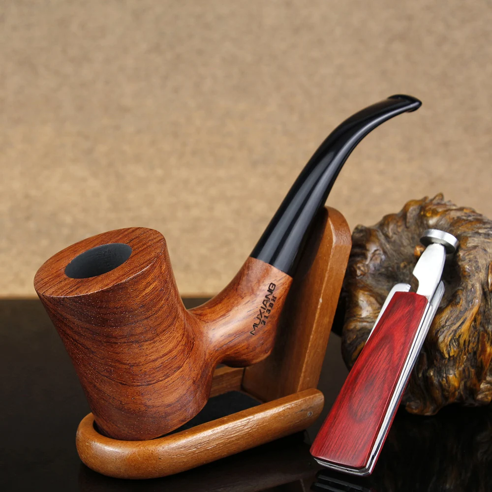 Классическая курительная трубка из розового дерева 9 мм фильтр с плоским дном