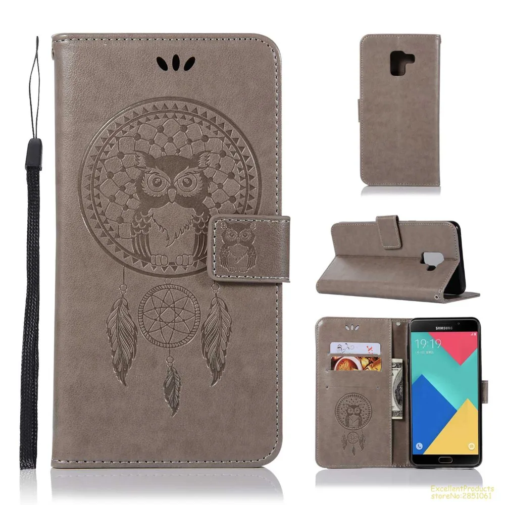 Винтаж Ретро Сова Pattern кожаный чехол-кошелек с подставкой из искусственной кожи