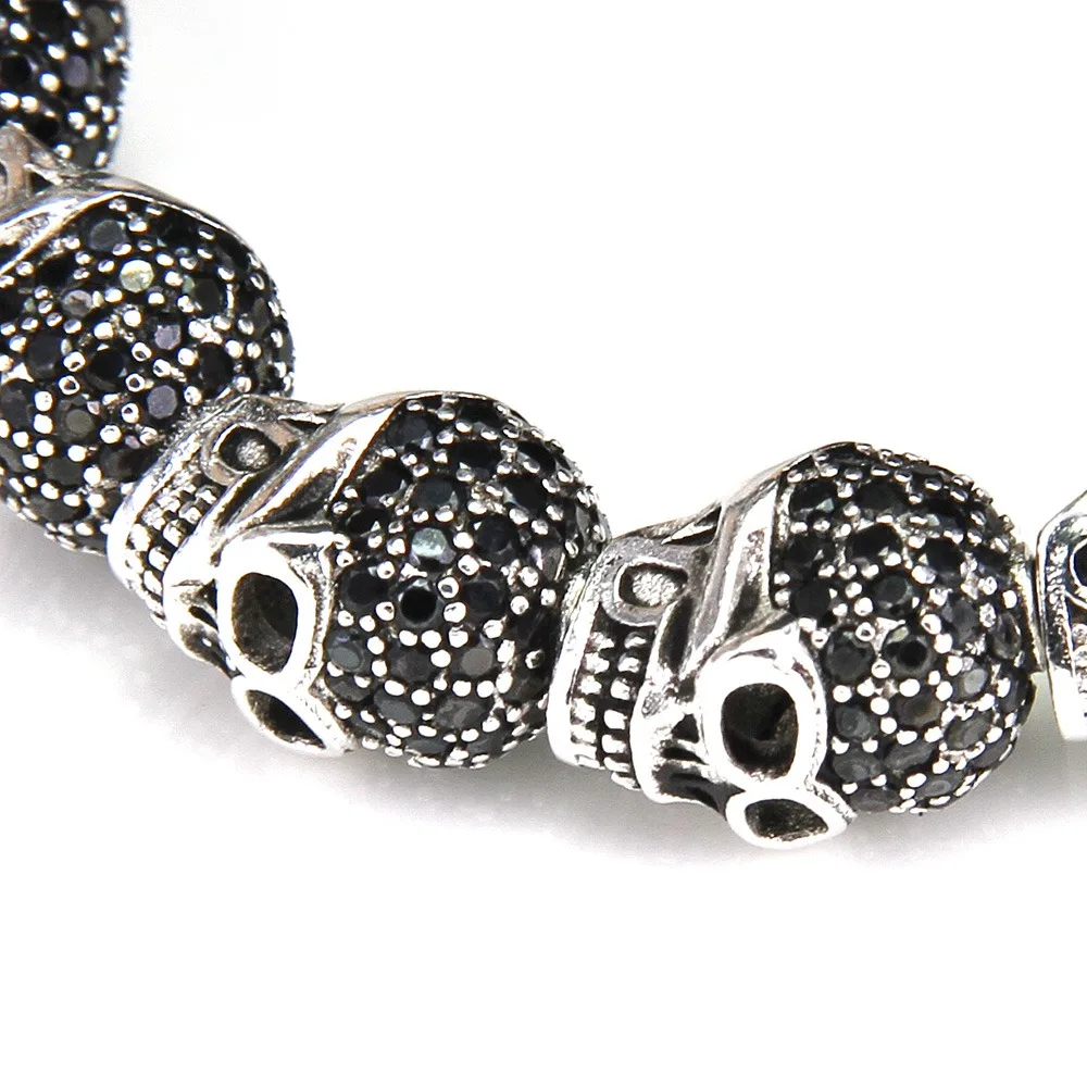 Женское и мужское украшение в виде черепа из серебра 925 пробы 14-24 см | Украшения