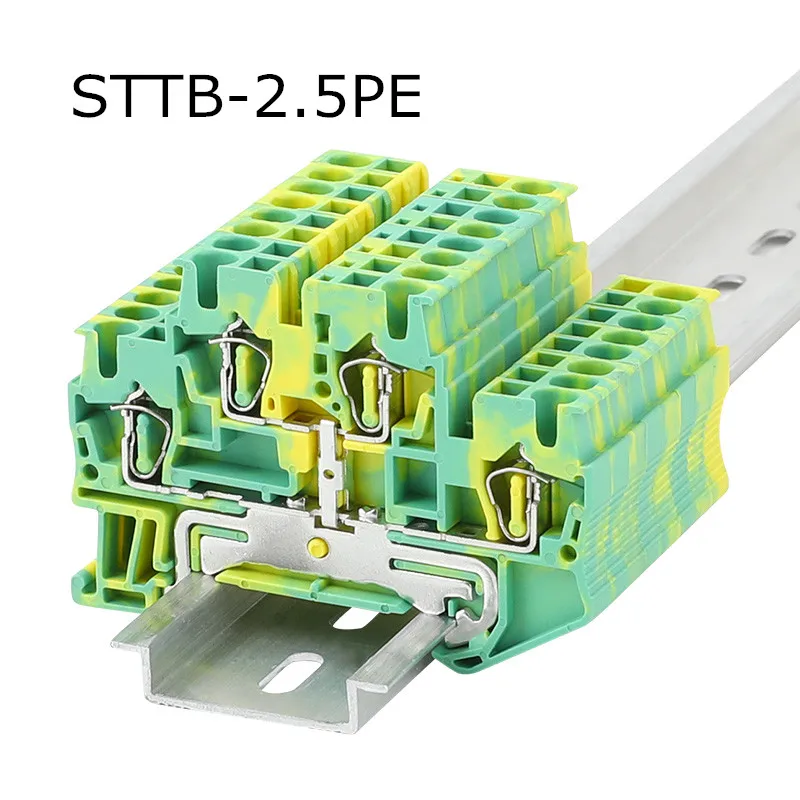 10 шт. STTB 2 5 PE Феникс Тип Din Rail земное Универсальный Весна быстрый разъем