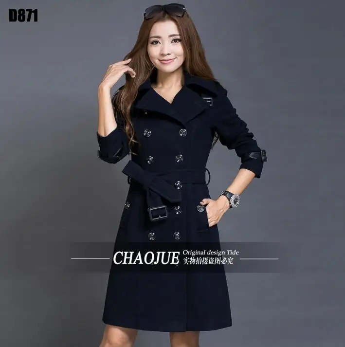 Дешево 219 Осень Зима длинное шерстяное пальто женское двубортное jaqueta feminina manteau