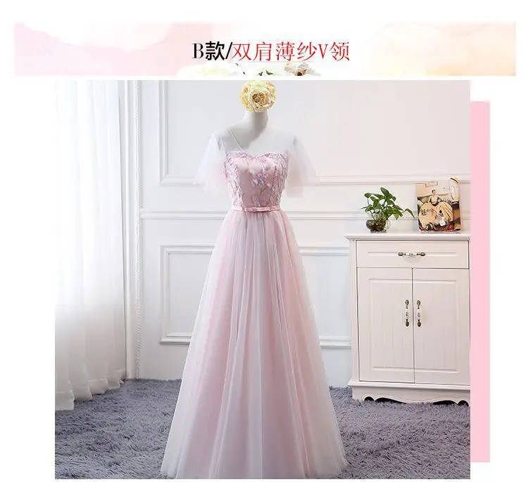 Fashion Lace Long Pink Bridesmaid Dresses Female 2019 Wedding Guest Dress Sleeves Formal Occasion Vestidos Color | Свадьбы и