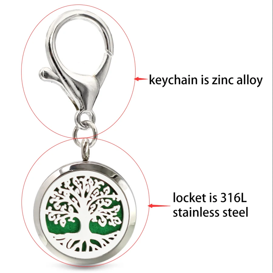 Брелок с рассеивателем дерева жизни 30 мм 316L нержавеющая сталь ювелирные изделия